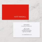 Eenvoudige moderne rode professional visitekaartje (Voorkant / Achterkant)