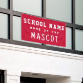 Eenvoudige Moderne Rode School Naam Huis van de Ma Spandoek (Buitenkant Gebouw)