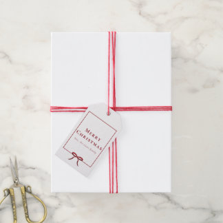 Eenvoudige Moderne Rode Strik Cadeaulabel