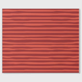 Eenvoudige, moderne Rode Stripe Kerstmis Cadeaupapier (Vlak)