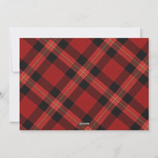 Eenvoudige moderne rode Tartan Plaid | Foto van Ke Feestdagenkaart (Achterkant)