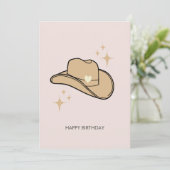 Eenvoudige moderne Rodeo Cowgirl Blush Verjaardags (Staand voorkant)