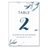 Eenvoudige, moderne, romantische bruiloft met blau kaart (Achterkant)