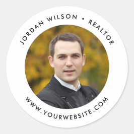 Eenvoudige moderne ronde Voeg uw foto Sticker