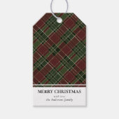 Eenvoudige moderne rood en groen geplakt vrolijk k cadeaulabel (Voorkant)