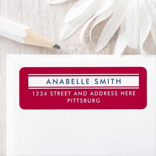 Eenvoudige Moderne Rood Wit Blauw Amerikaanse Typo Etiket (Insitu)