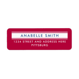 Eenvoudige Moderne Rood Wit Blauw Amerikaanse Typo Etiket