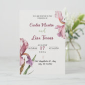 Eenvoudige moderne roos bruiloft uitnodiging (Staand voorkant)