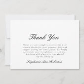 Eenvoudige moderne rouwbegrafenis bedankkaart (Achterkant)