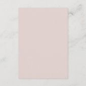 Eenvoudige Moderne Roze Beige Bruiloft Details Kaa Informatiekaartje (Achterkant)