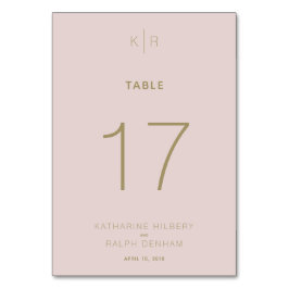 Eenvoudige moderne roze beige huwelijkskaart met t kaart