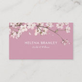 Eenvoudige moderne roze bloesem visitekaartje (Voorkant)