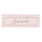 Eenvoudige Moderne Roze elegante Bruiloft Blank Naambadge (Voorkant)