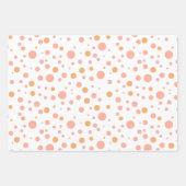 Eenvoudige moderne roze en perzik polka dot inpakpapier vel (Voorkant)