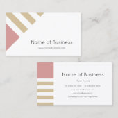 Eenvoudige Moderne Roze en Tan Stripes Visitekaartje (Voorkant / Achterkant)