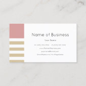 Eenvoudige Moderne Roze en Tan Stripes Visitekaartje (Achterkant)