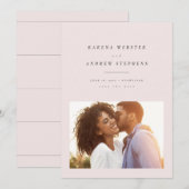 Eenvoudige moderne roze foto save the date (Voorkant / Achterkant)