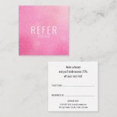 Eenvoudige moderne roze glitter aanbevelingskaartje (Voorkant / Achterkant)