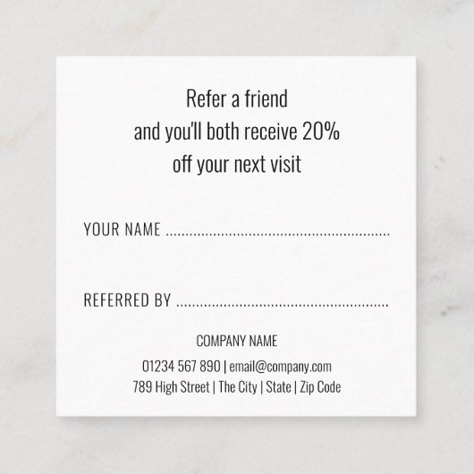 Eenvoudige moderne roze glitter aanbevelingskaartje (Achterkant)