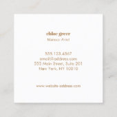 Eenvoudige moderne roze glitter Makeup artiest Vierkante Visitekaartje (Achterkant)