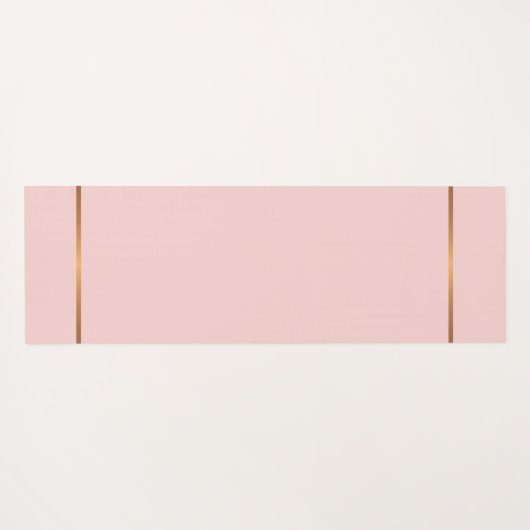 Eenvoudige moderne roze goud chique monogram strep yogamat (Achterkant (horizontaal))