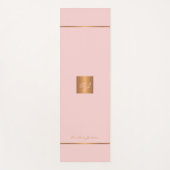 Eenvoudige moderne roze goud chique monogram strep yogamat (Voorkant)