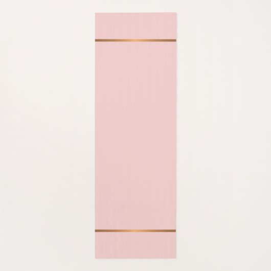 Eenvoudige moderne roze goud chique monogram strep yogamat (Achterkant)