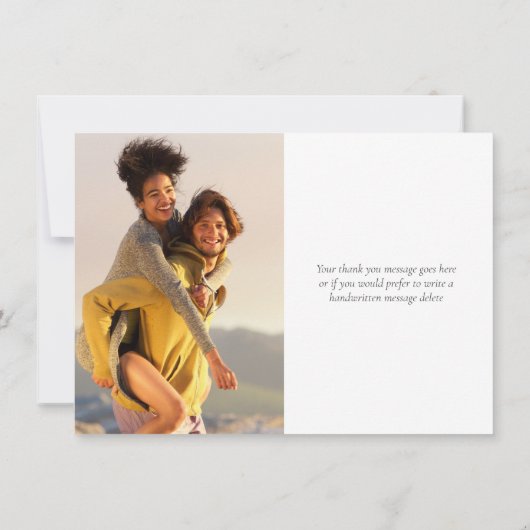 Eenvoudige Moderne Roze Gouden Glitter Script Foto Bedankkaart (Achterkant)