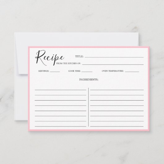 Eenvoudige, moderne, roze kaart (Voorkant)