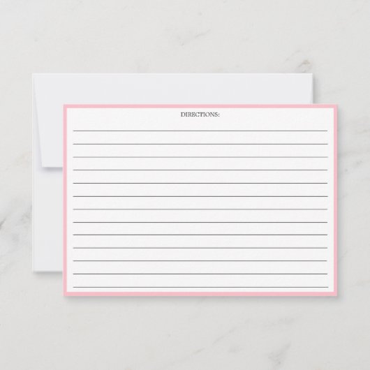 Eenvoudige, moderne, roze kaart (Achterkant)