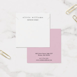 Eenvoudige moderne roze ketting displaykaart vierkante visitekaartjes