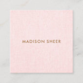 Eenvoudige moderne roze linen, Beauty Salon Vierkante Visitekaartje (Voorkant)