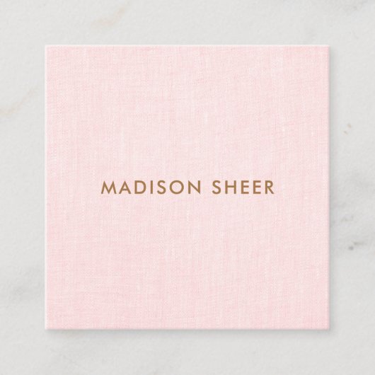 Eenvoudige moderne roze linen, Beauty Salon Vierkante Visitekaartje (Voorkant)