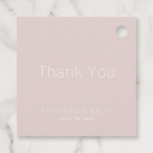 Eenvoudige Moderne Roze Monogram Bruiloft Dank u Bedankjes Labels (Achterkant)