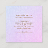 Eenvoudige moderne roze Paarse ombre Linen, schoon Vierkante Visitekaartje (Achterkant)