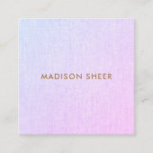 Eenvoudige moderne roze Paarse ombre Linen, schoon Vierkante Visitekaartje (Voorkant)