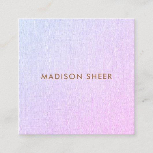 Eenvoudige moderne roze Paarse ombre Linen, schoon Vierkante Visitekaartje (Voorkant)