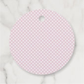 Eenvoudige Moderne Roze Plaid Bow Bedankjes Labels (Achterkant)