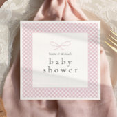 Eenvoudige Moderne Roze Plaid Bow Servet