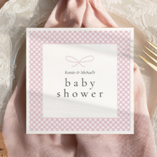 Eenvoudige Moderne Roze Plaid Bow Servet