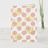 Eenvoudige moderne roze pooldots Hallo Folie Wenskaart (Voorkant)