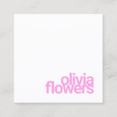 Eenvoudige Moderne Roze Typografie Naam Vierkante Visitekaartje (Voorkant)