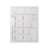 Eenvoudige, moderne, roze, Wekelijkse aangepaste p Notitieblok (Linkerzijde)