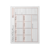 Eenvoudige, moderne, roze, Wekelijkse aangepaste p Notitieblok (Linkerzijde)