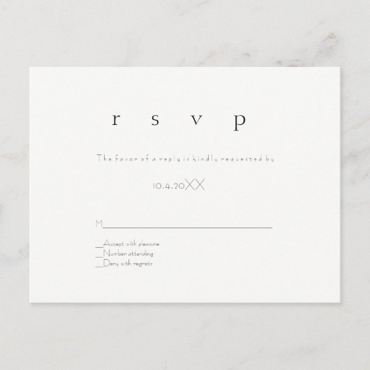 Eenvoudige moderne rsvp bruiloft briefkaarten (Voorkant)