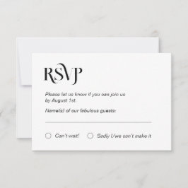 Eenvoudige moderne RSVP-kaart RSVP Kaartje