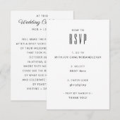 Eenvoudige moderne RSVP-kaart RSVP Kaartje (Voorkant / Achterkant)
