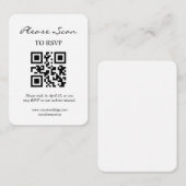 Eenvoudige moderne RSVP met QR-code bijgevoegde ka Informatiekaartje (Voorkant / Achterkant)