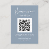 Eenvoudige moderne RSVP met QR-code | Dusty Blue Informatiekaartje (Voorkant)