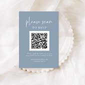 Eenvoudige moderne RSVP met QR-code | Dusty Blue Informatiekaartje